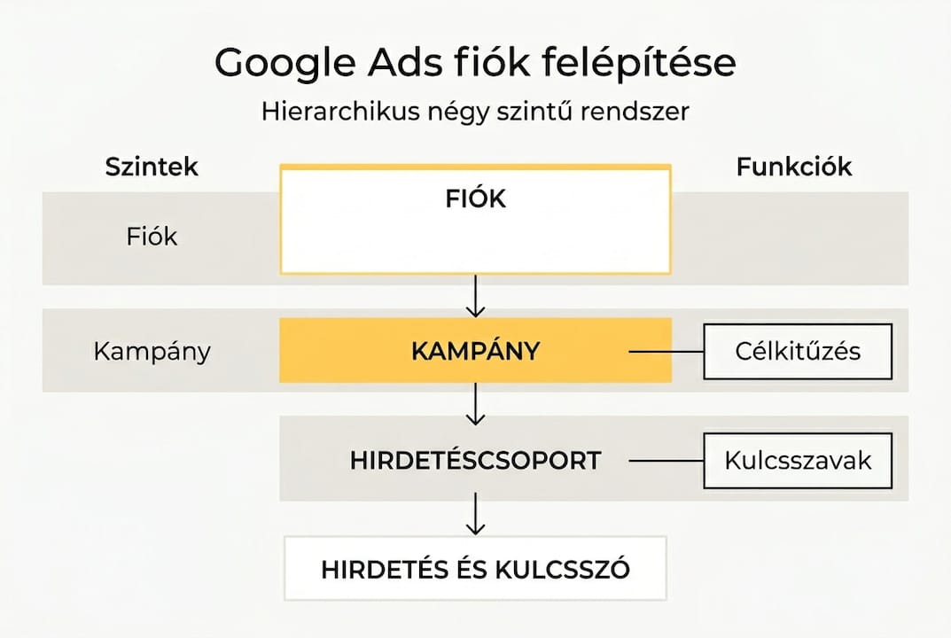 Infografika: hogyan építsd fel lépésről lépésre a Google Ads fiókodat