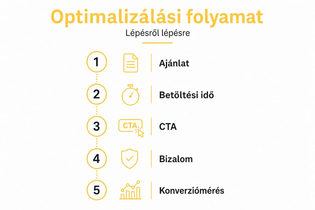 Infografika, amely lépésről lépésre bemutatja, hogyan optimalizálhatod a landing oldaladat