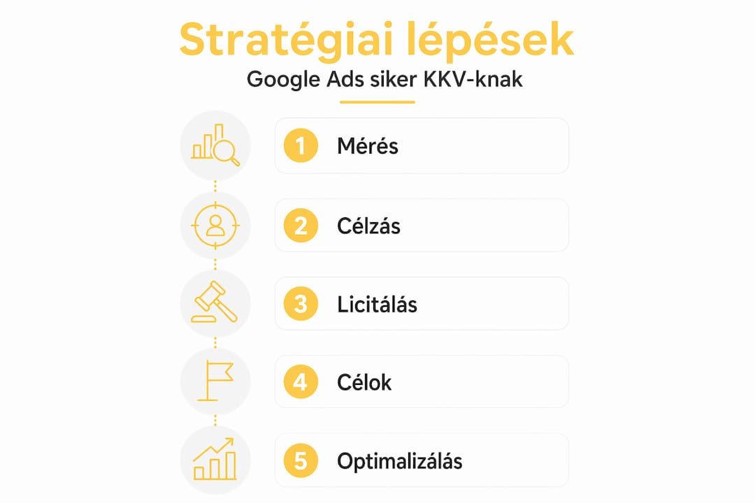Google Ads stratégia: az eredményes kampánytervezés lépései infografikán