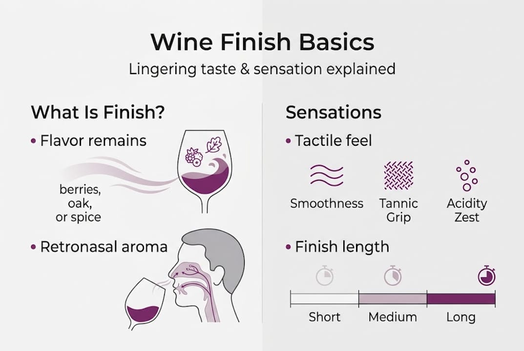 Infographic with wine finish basics overview