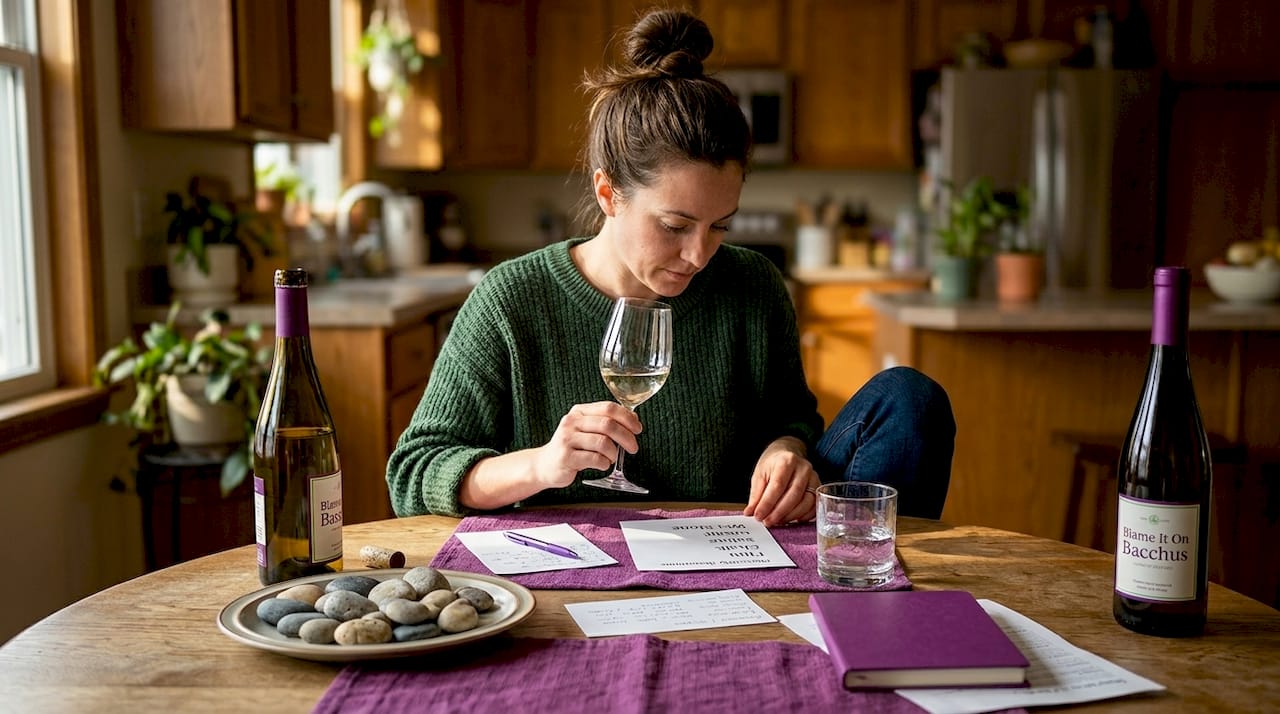 Woman practicing wine minerality tasting