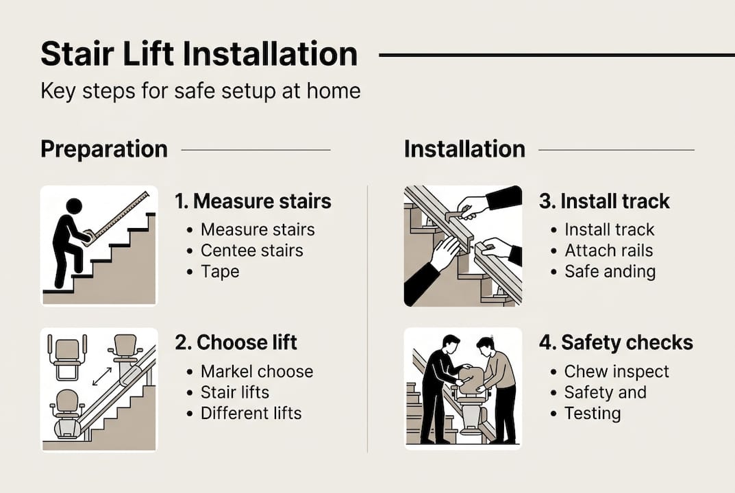 Infographic covering safe stair lift steps