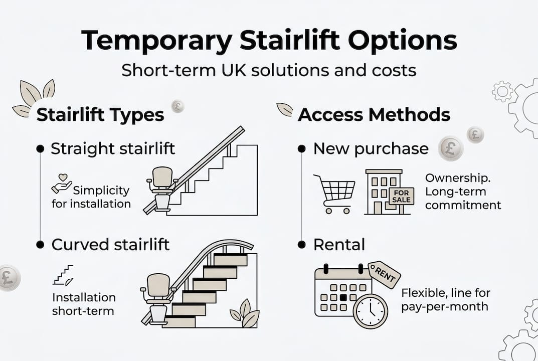 Infographic outlining stairlift types and costs
