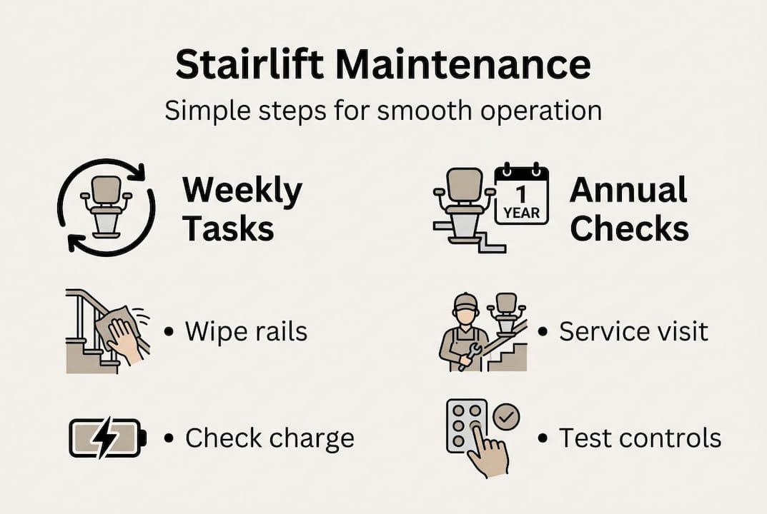 Infographic of stairlift maintenance routine steps