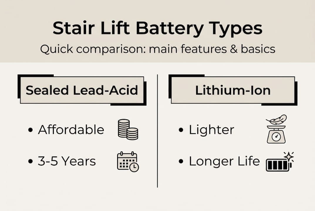 Infographic compares stair lift battery types