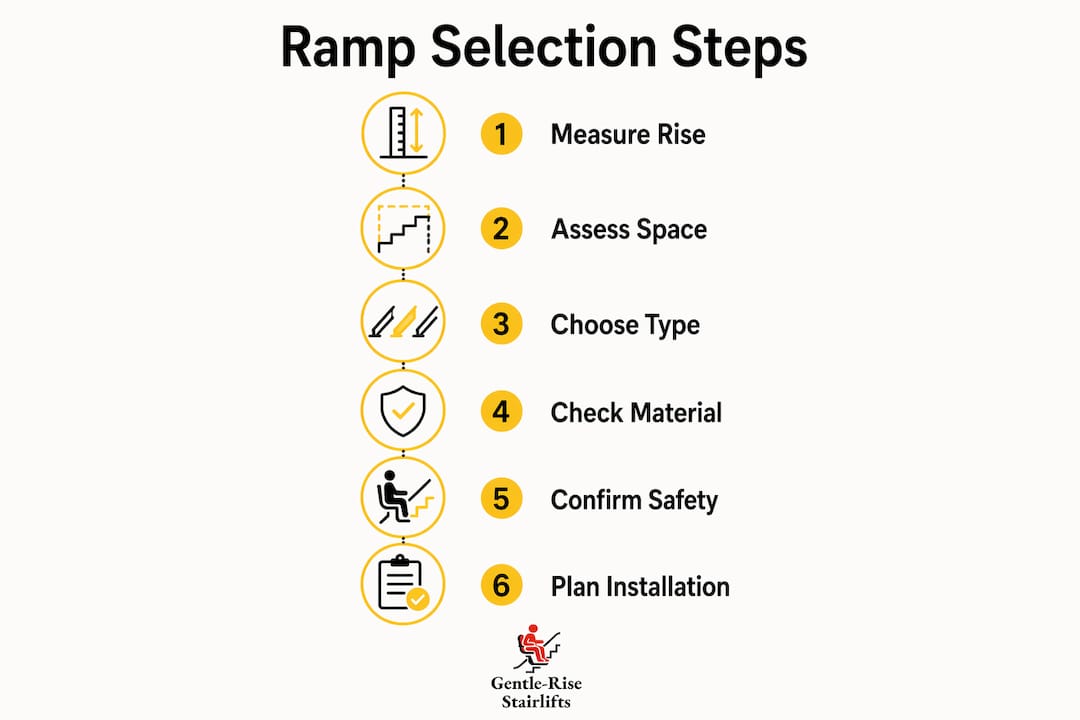 Infographic showing mobility ramp selection process steps