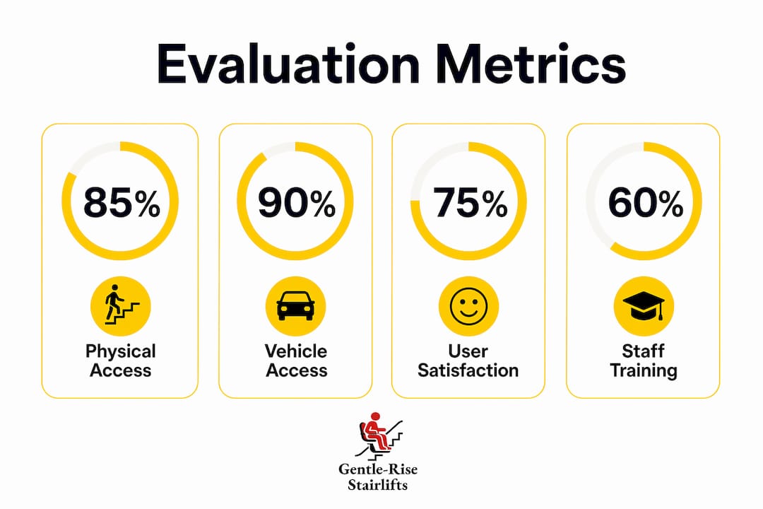 Infographic showing key inclusive mobility evaluation metrics