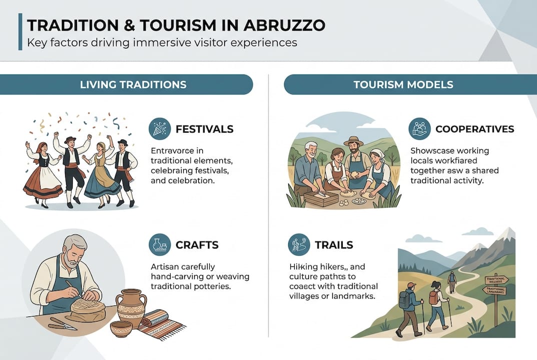 Infographic shows Abruzzo traditions and tourism models