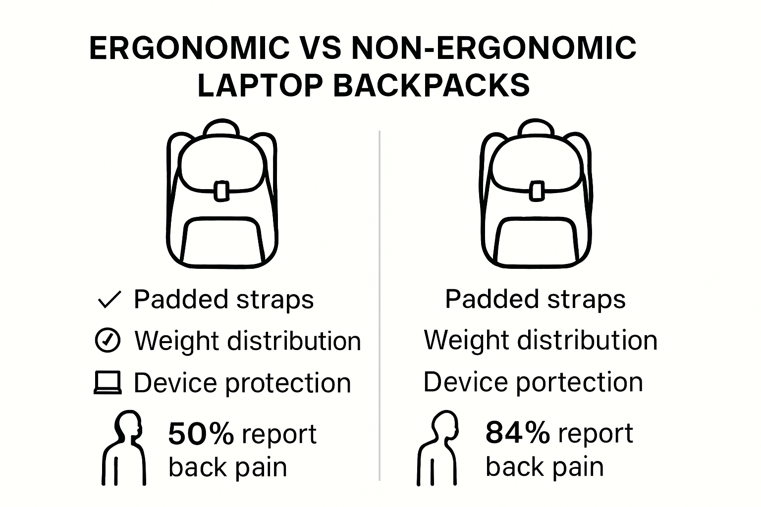 Comparing ergonomic and non-ergonomic laptop backpacks