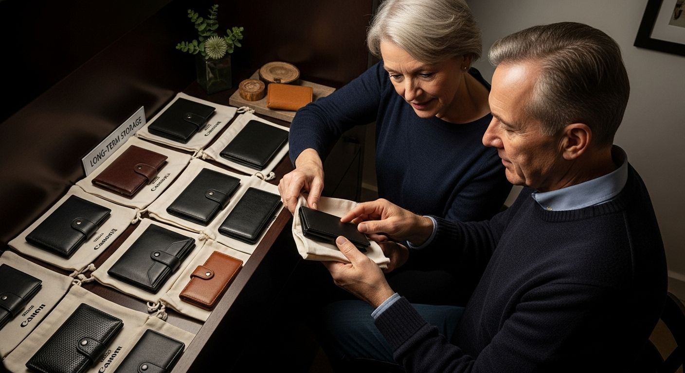 leather wallet storage