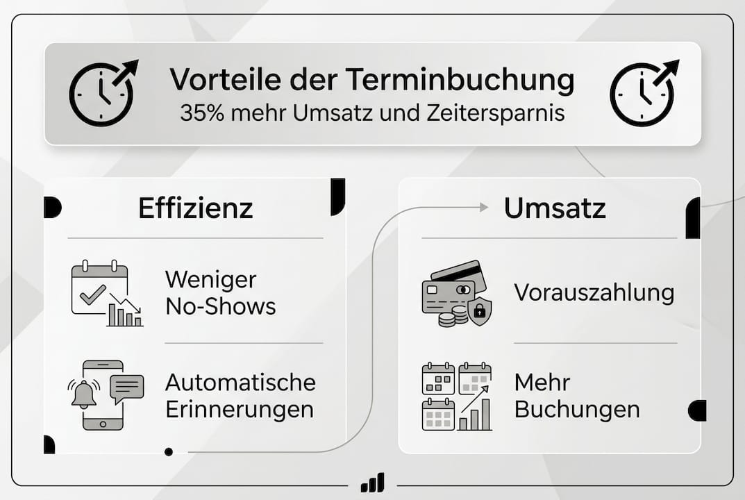 Infografik: Die Vorteile einer Termin-Website auf einen Blick