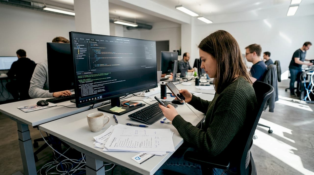 Eine Entwicklerin stellt sicher, dass sowohl Sicherheit als auch Leistung am Arbeitsplatz stimmen.