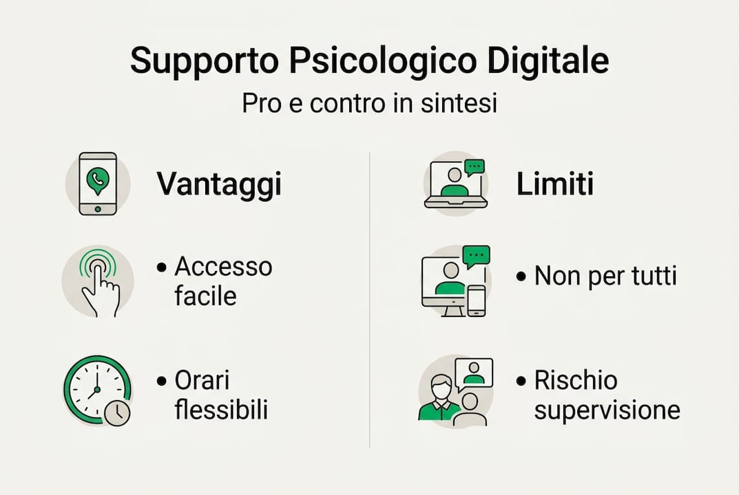 Infografica: pro e contro dei strumenti digitali per il supporto