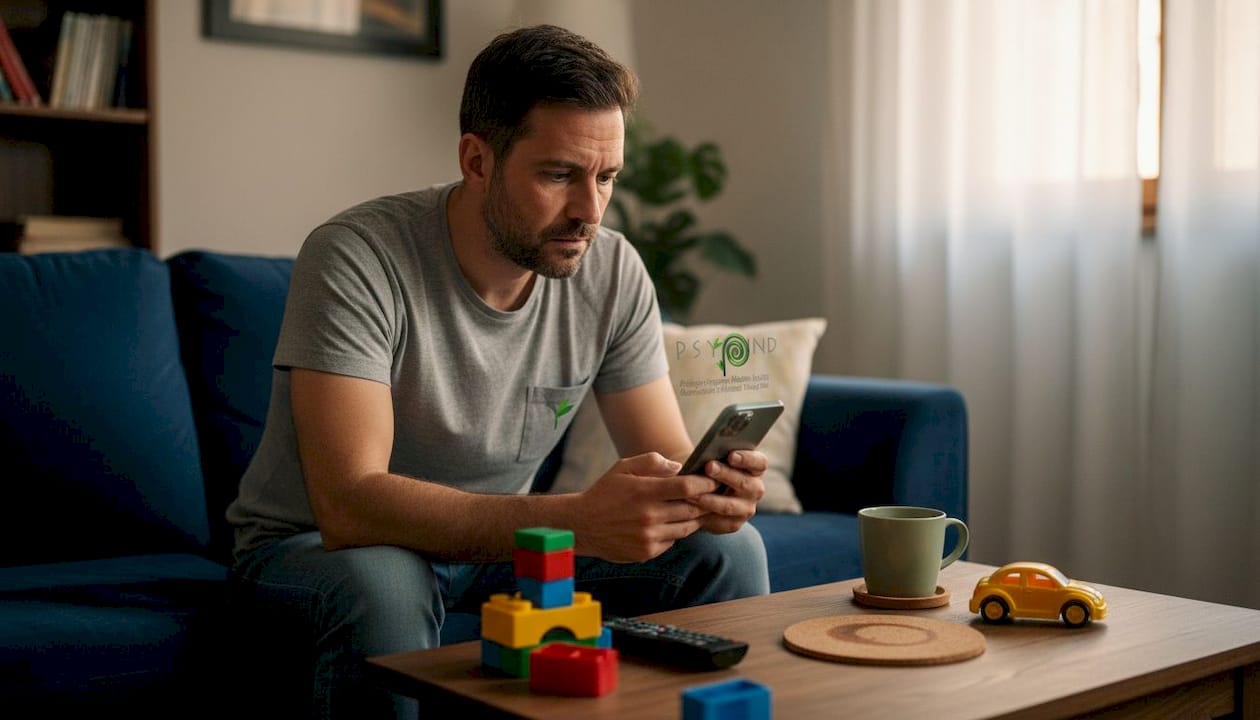 Un papà stanco che cerca un po’ di pace a casa sua.