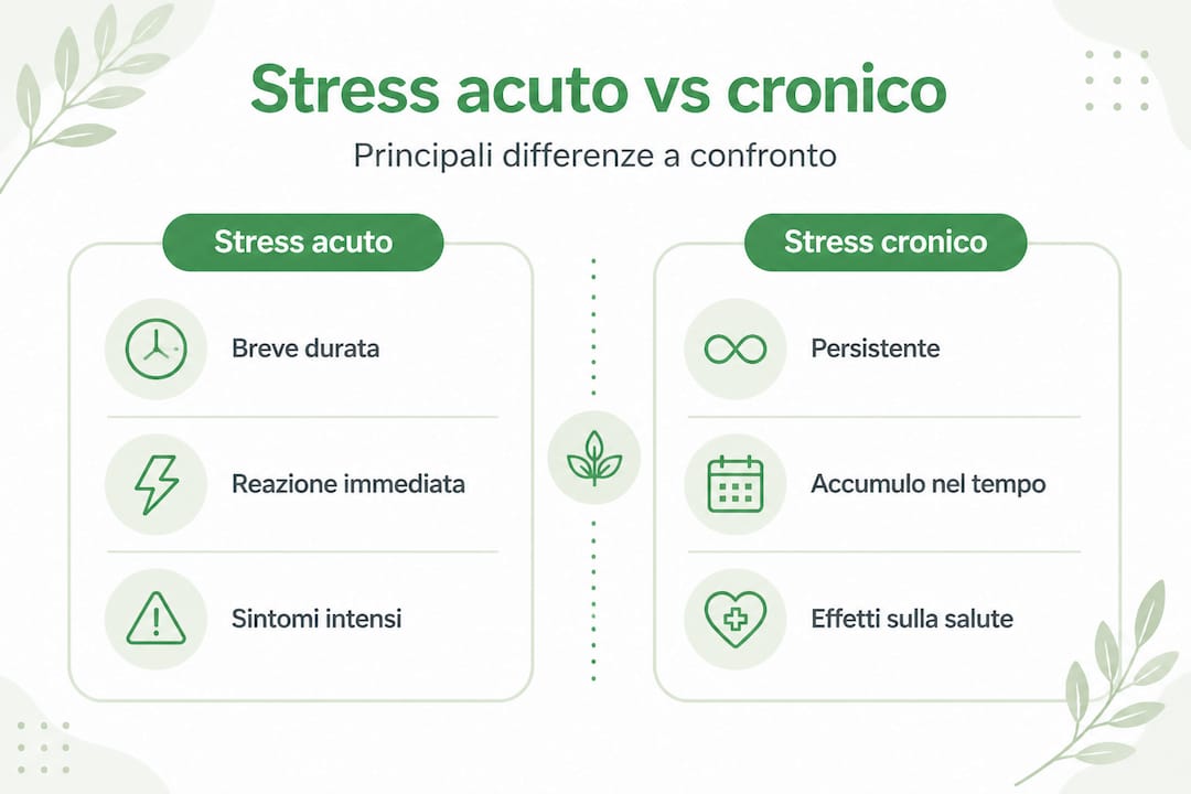 Infografica: differenze tra stress acuto e stress cronico