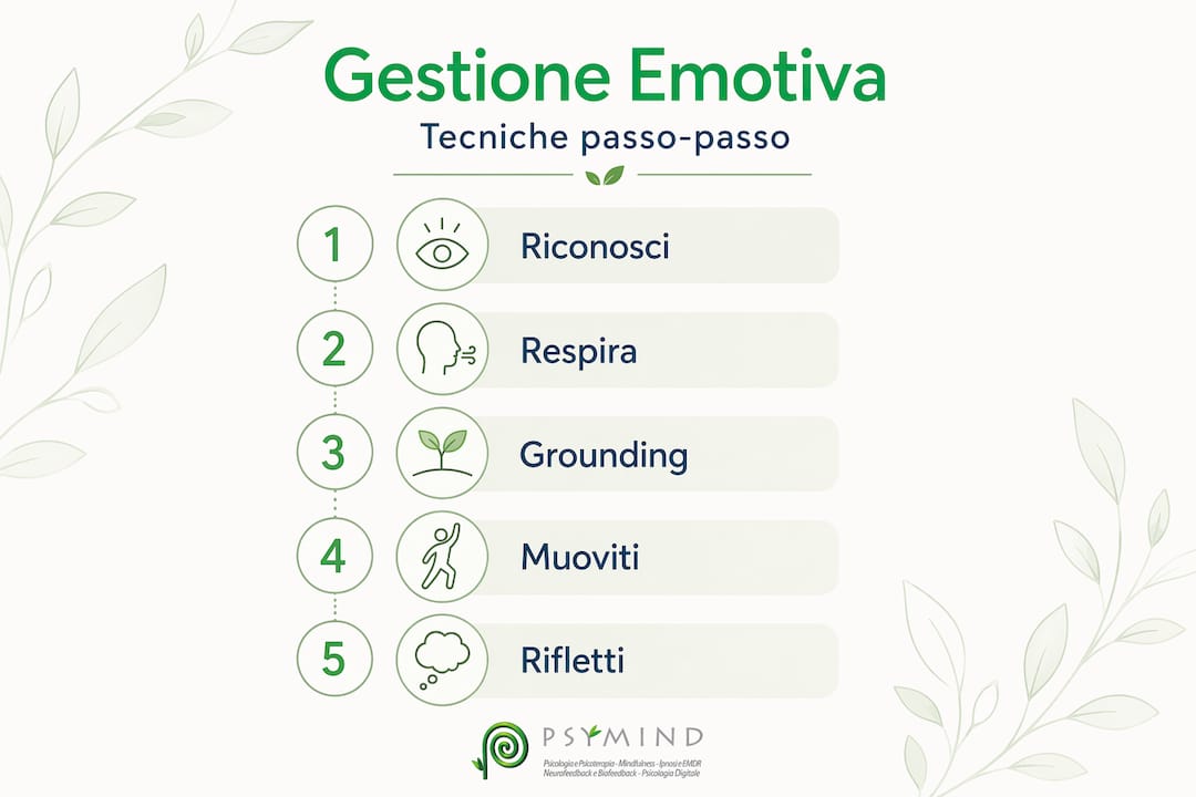 Infografica: 5 strategie pratiche per gestire le emozioni
