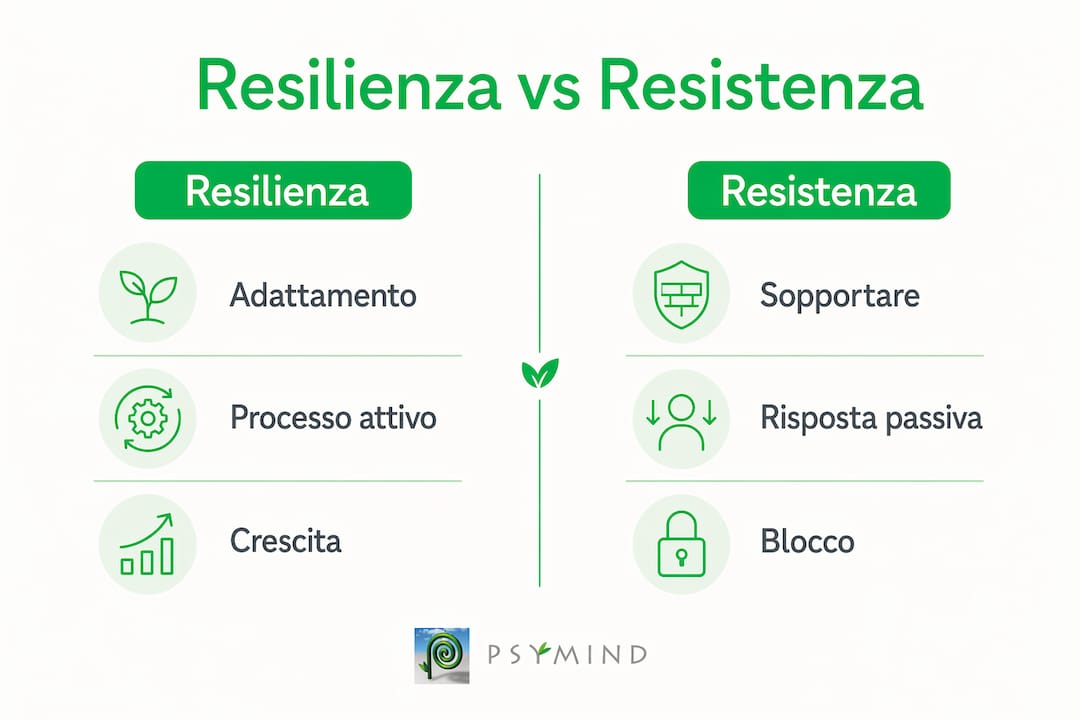 Infografica: differenze tra resilienza e resistenza