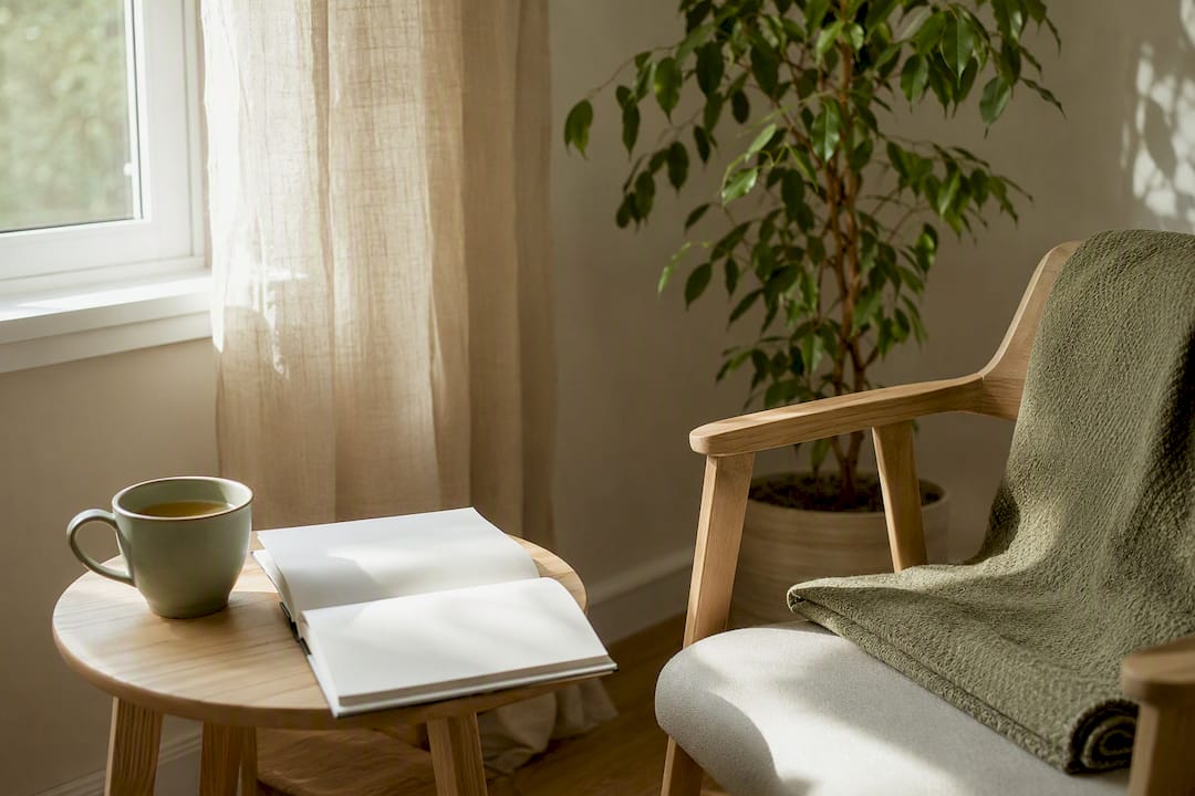 Angolo di meditazione consapevole e rilassante