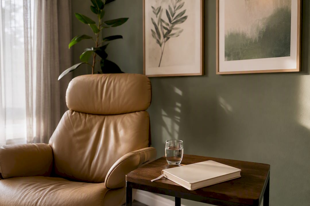 Poltrona vuota per consulto di mindfulness