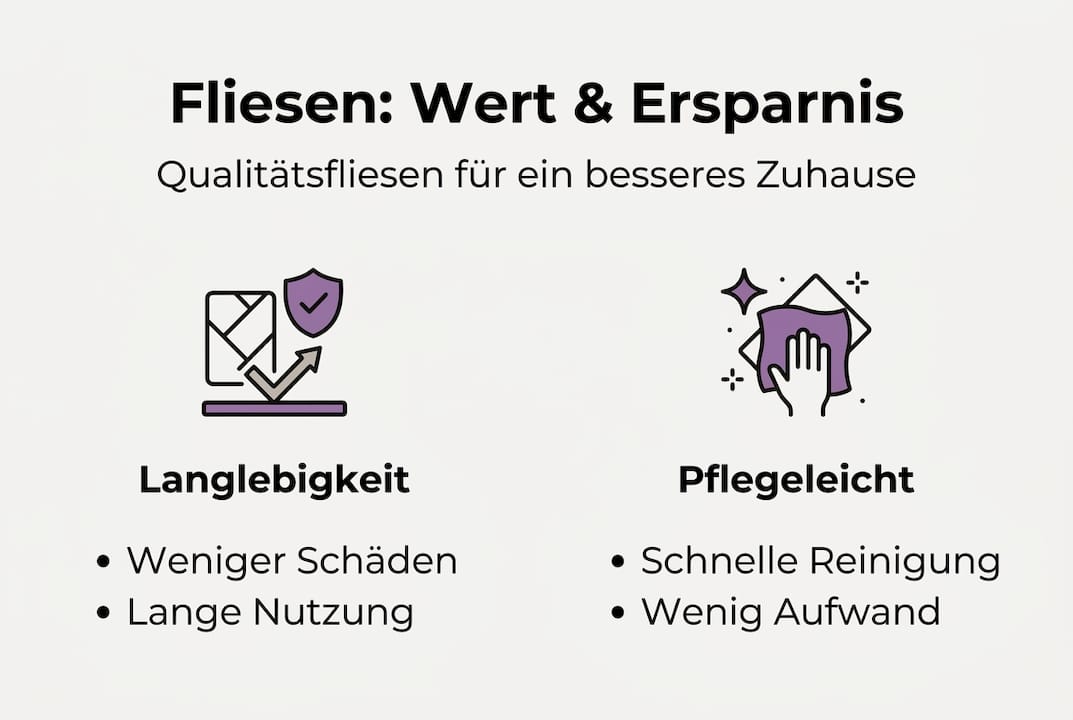 Grafik: Die wichtigsten Vorteile hochwertiger Fliesen auf einen Blick