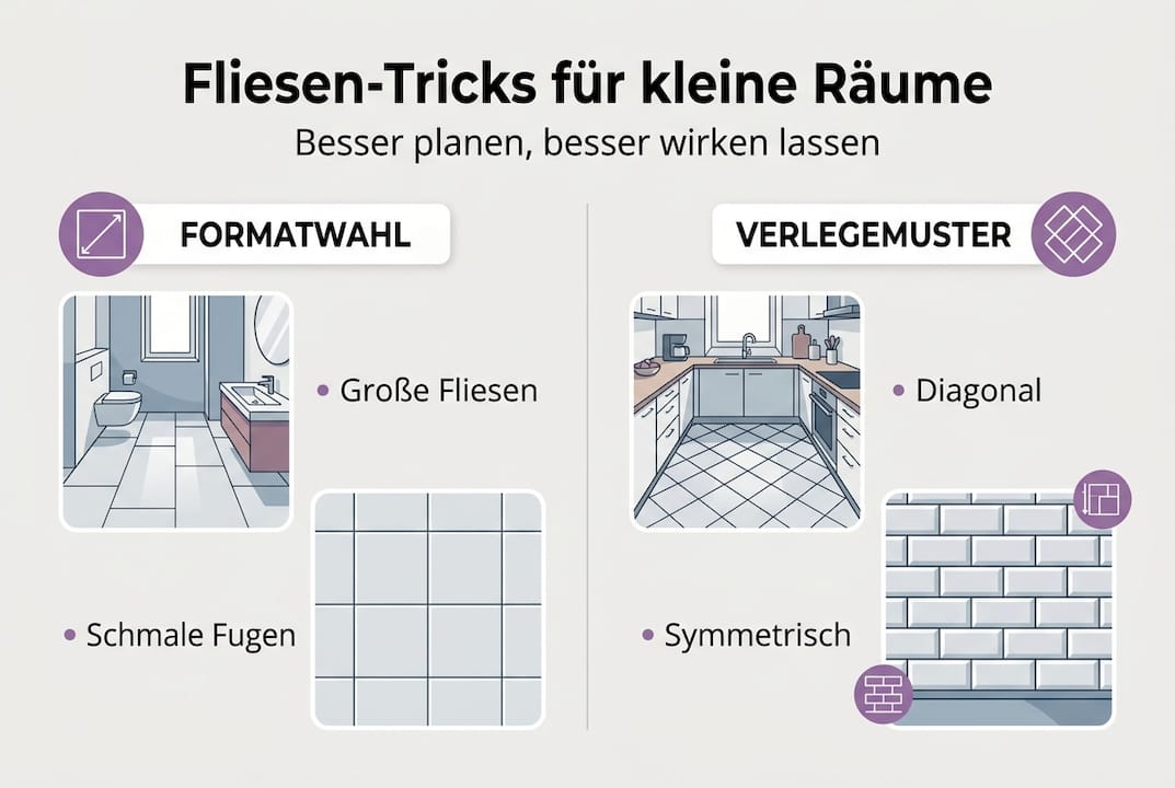 Infografik: Clever fliesen in kleinen Räumen – Tipps und Tricks