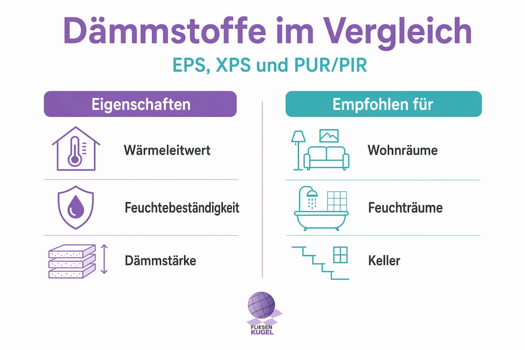 Übersicht: Welche Dämmstoffe eignen sich am besten für Fliesenböden?