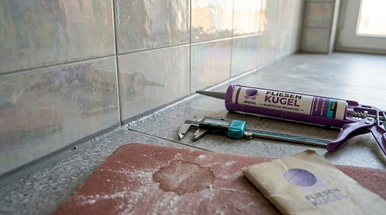Nahaufnahme der Übergangsfuge zwischen Fußboden und Wand