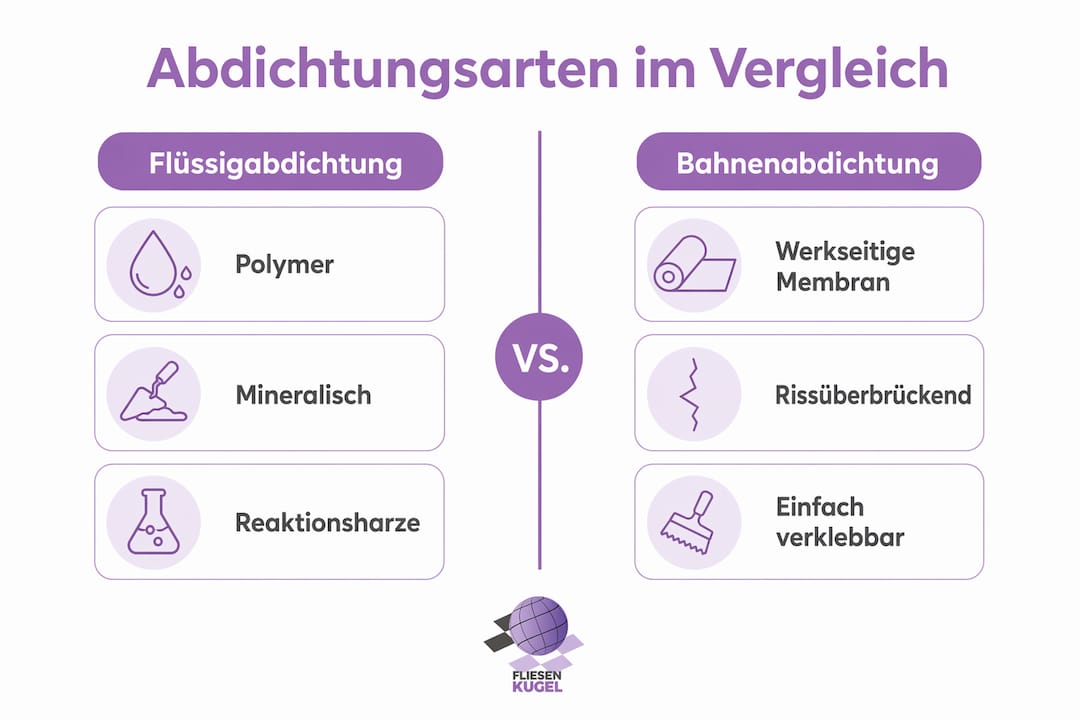 Übersicht: Die verschiedenen Abdichtungsmethoden für Fliesen im Vergleich