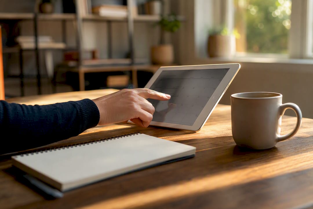 Hand setting calendar event for invoice follow-up