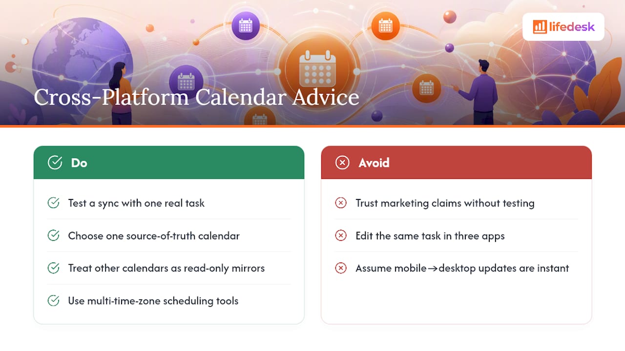 Compatibility Across Calendar Platforms and Apps — overview diagram