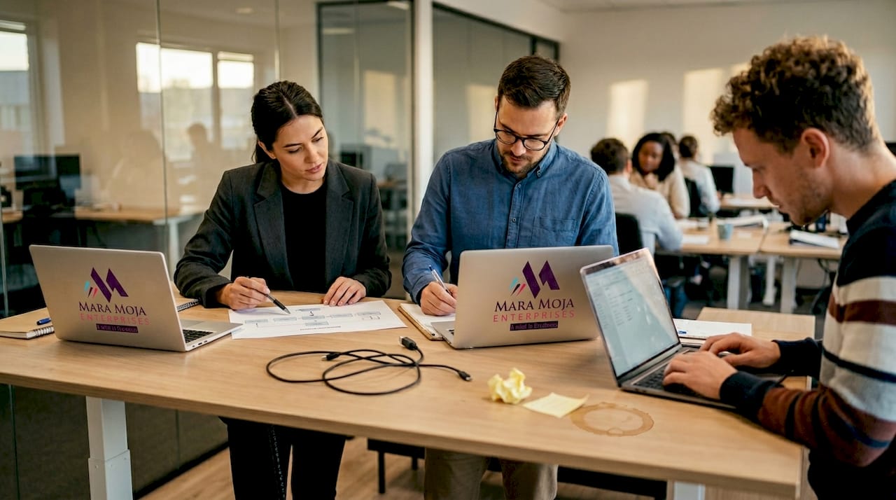 Finance team working on workflow automation