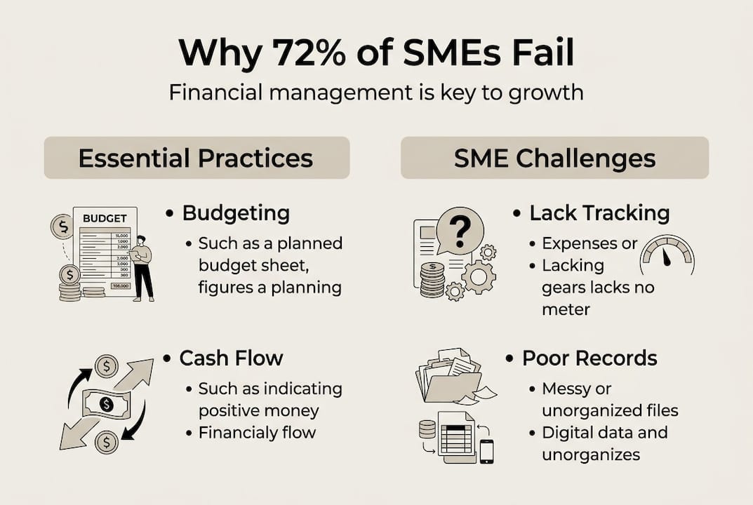 Infographic on SME financial management and failure