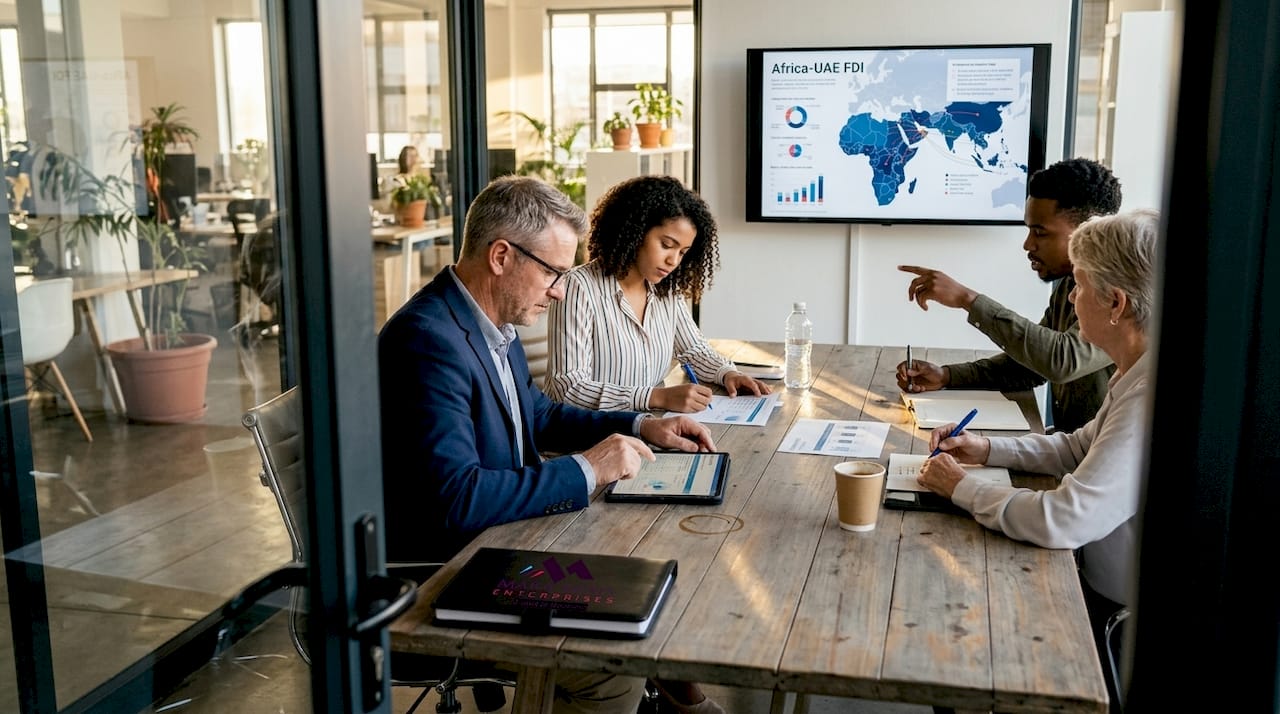 Investment team reviews FDI map together