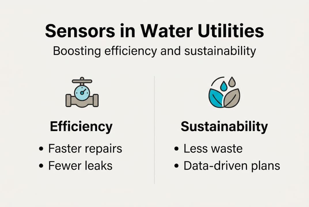 Infographic showing benefits of water utility sensors