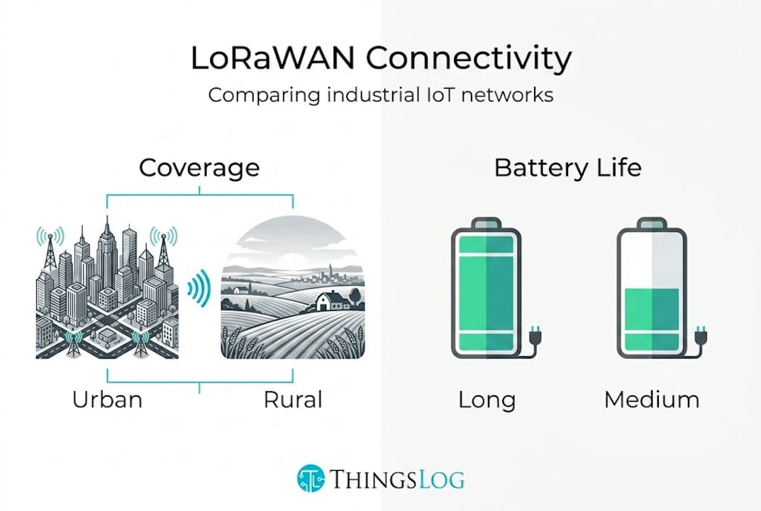 Infographic comparing industrial IoT networks