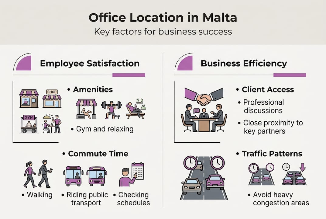 Infographic on Malta office location factors