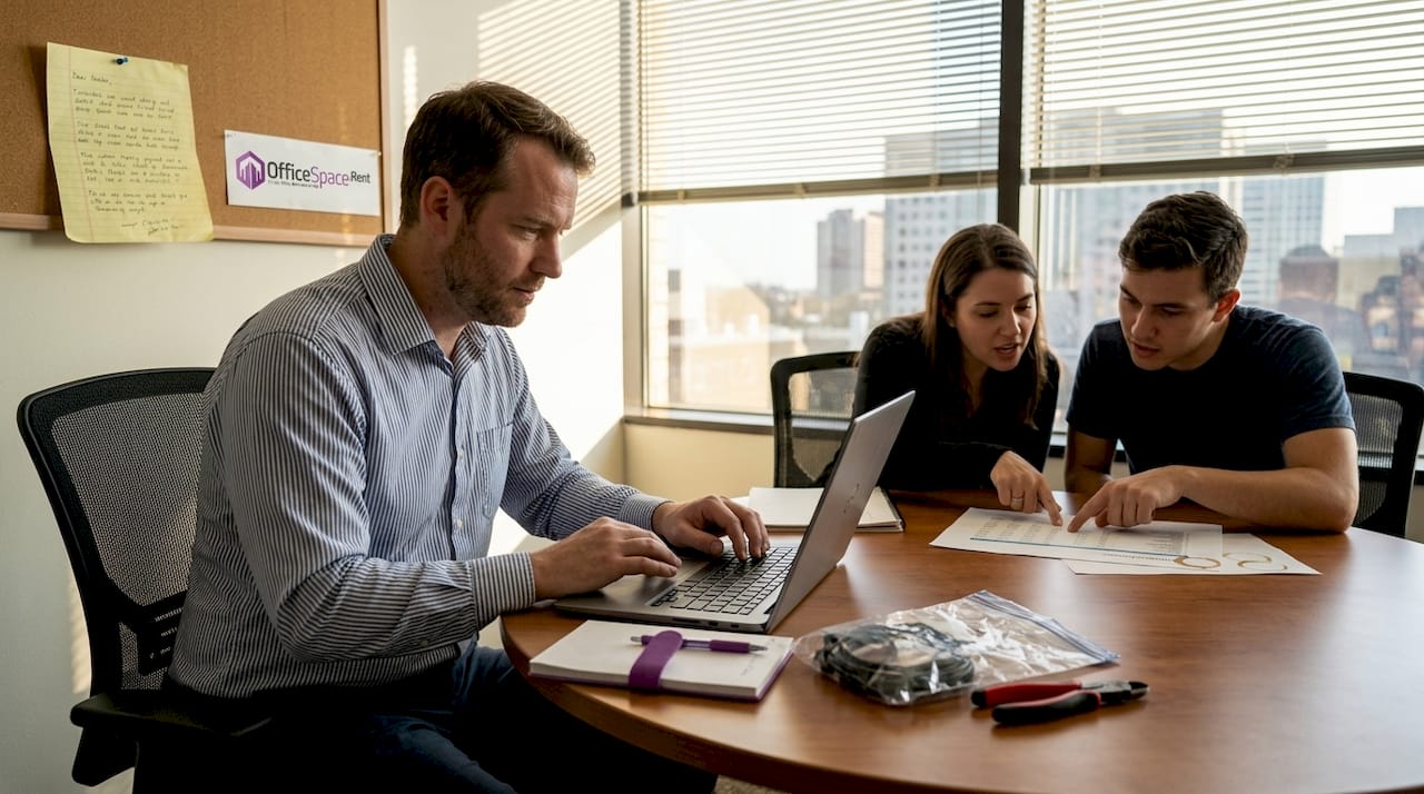 Manager calculates office space for team