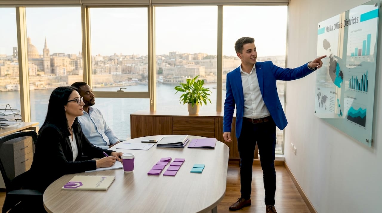 Malta office team in corner workspace Annual Malta Office Market Report