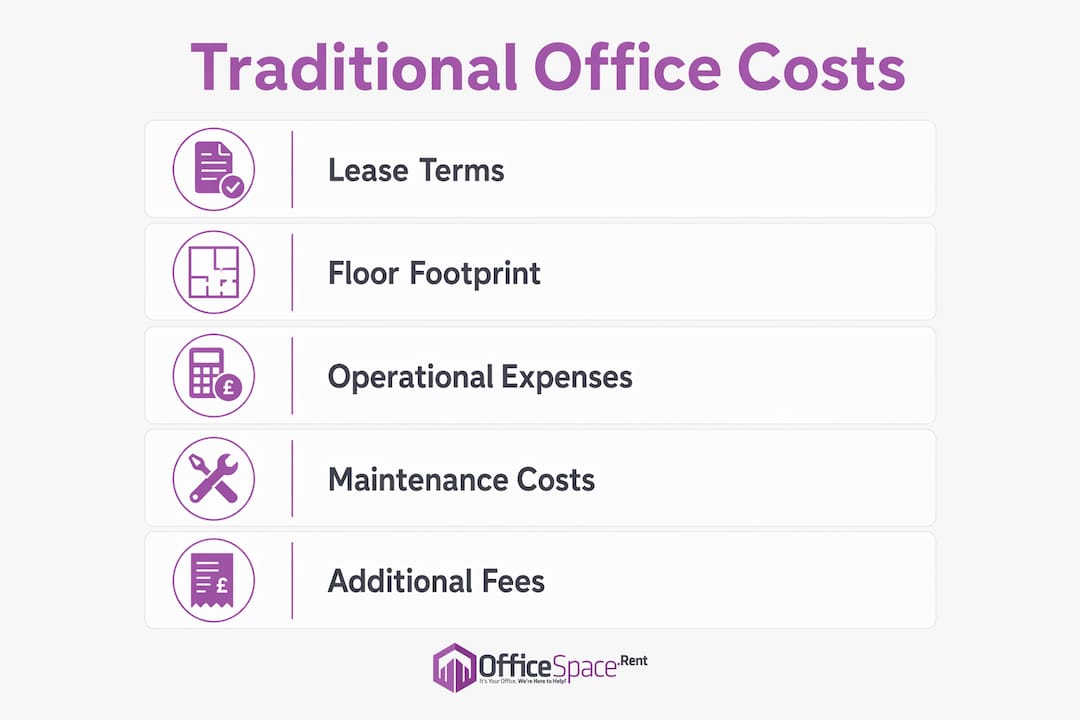Infographic illustrating traditional office cost components