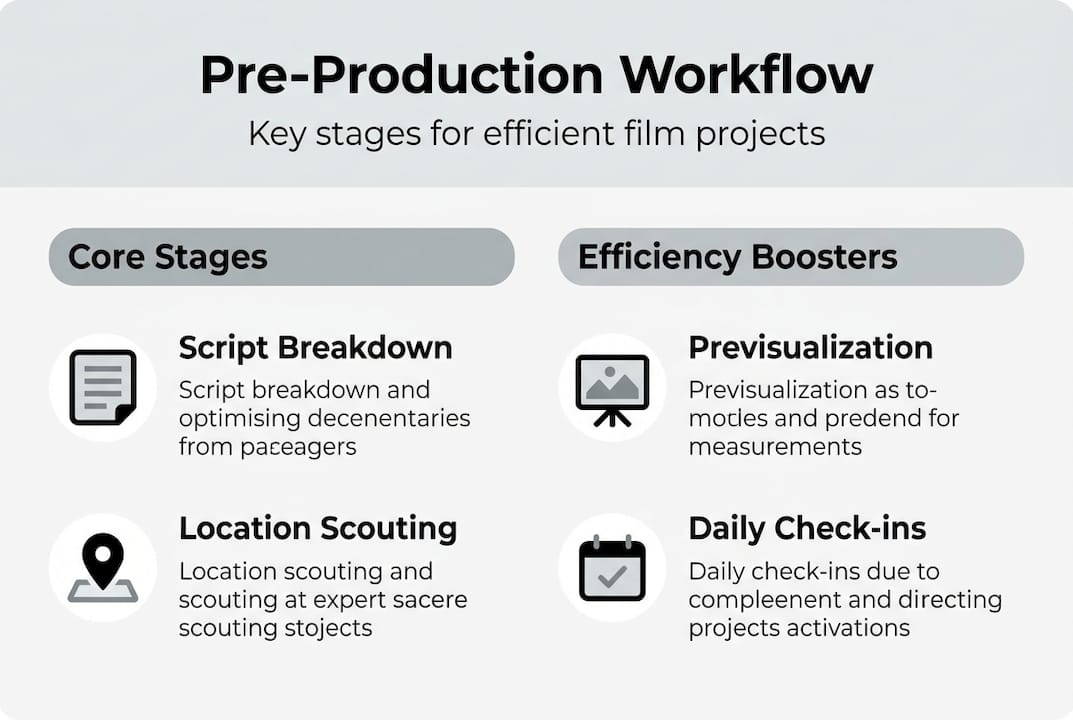 Infographic showing main pre-production stages