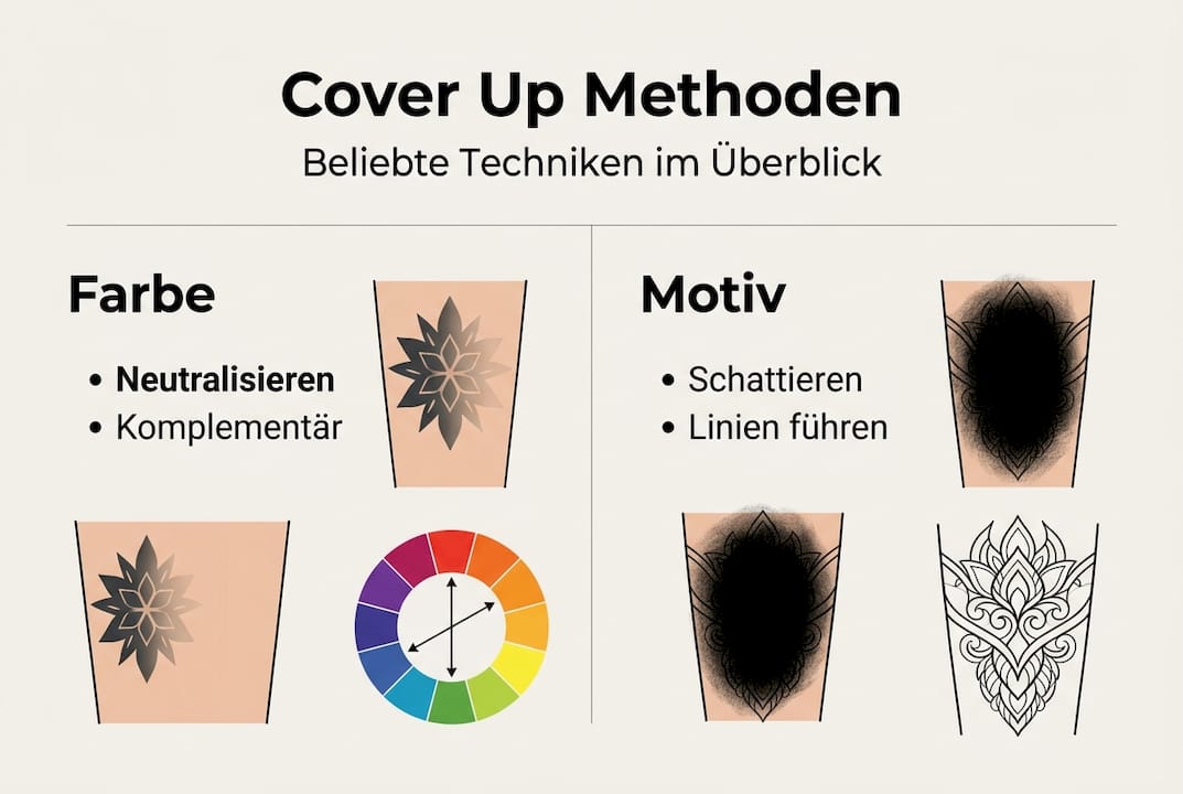 Infografik: Überblick über verschiedene Cover-Up-Techniken