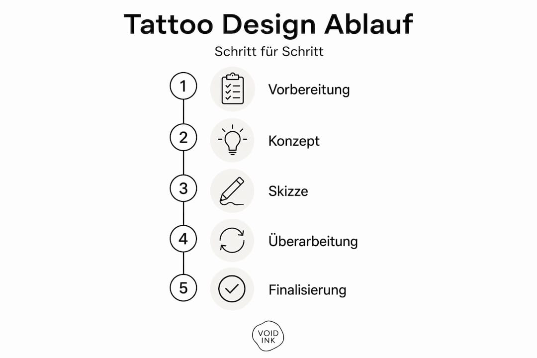 Infografik: Schritt-für-Schritt zum individuellen Tattoo-Design