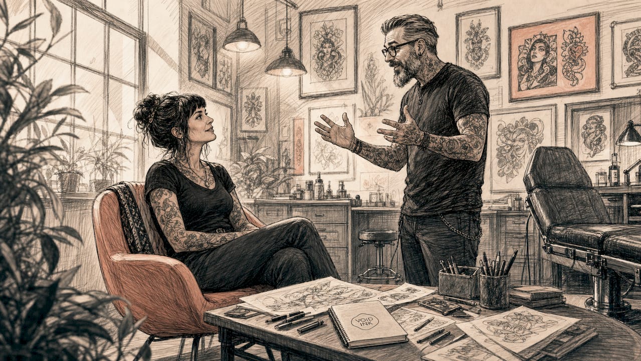 Persönliches Beratungsgespräch für dein Tattoo direkt im Studio