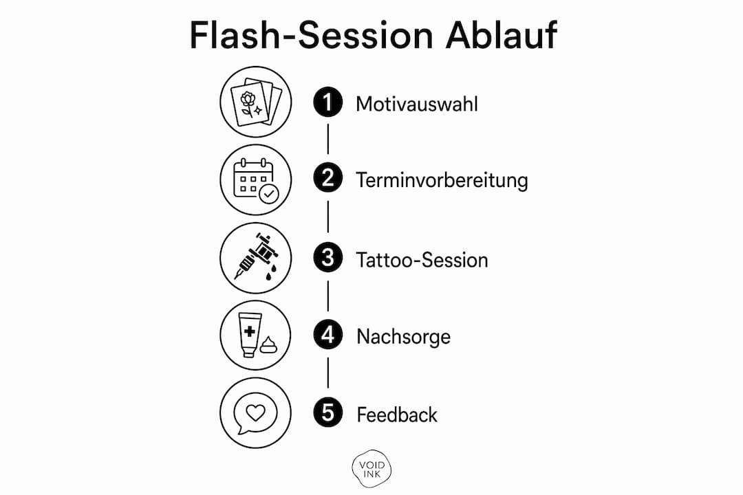 Ablauf einer Flash-Session – anschaulich dargestellt in einer Infografik