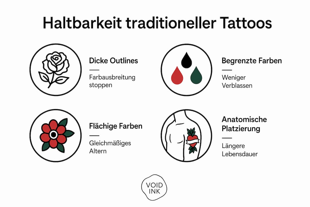 Übersicht: Wie lange halten klassische Tattoos? Wichtige Einflussfaktoren auf einen Blick