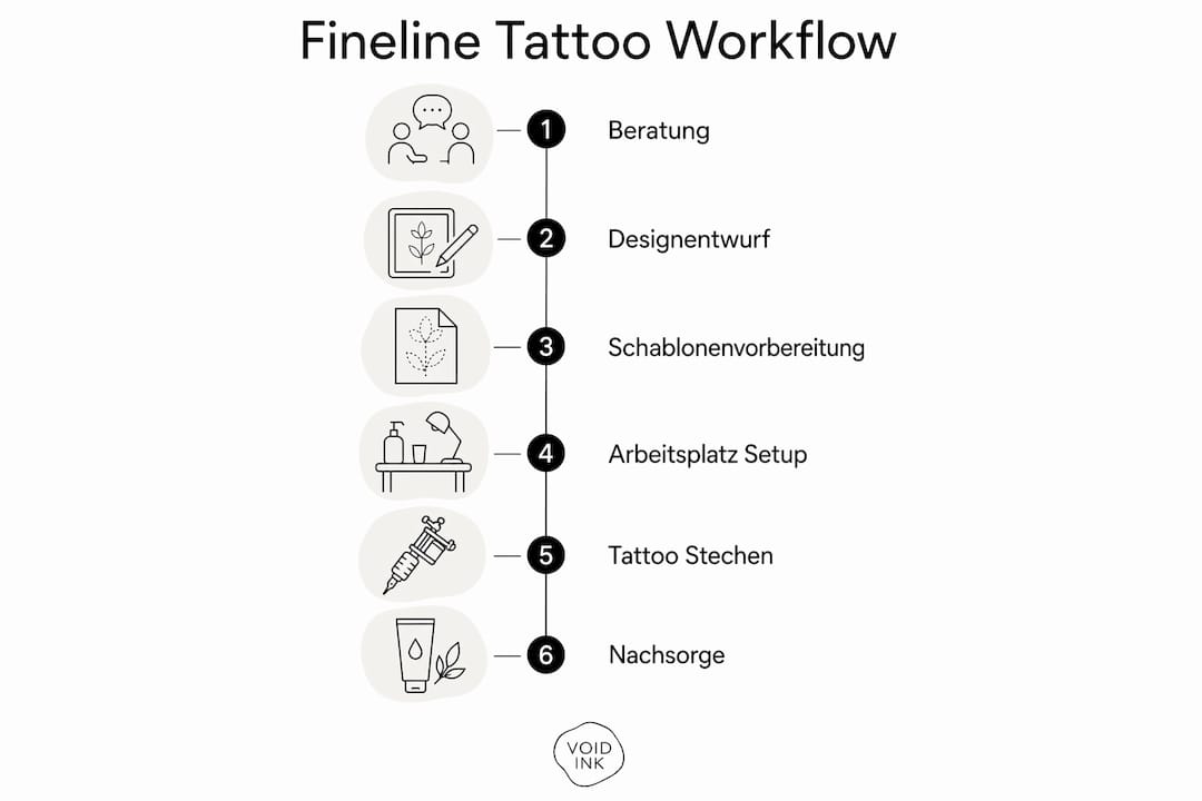 Übersicht: So läuft der Ablauf beim Stechen von Fineline-Tattoos