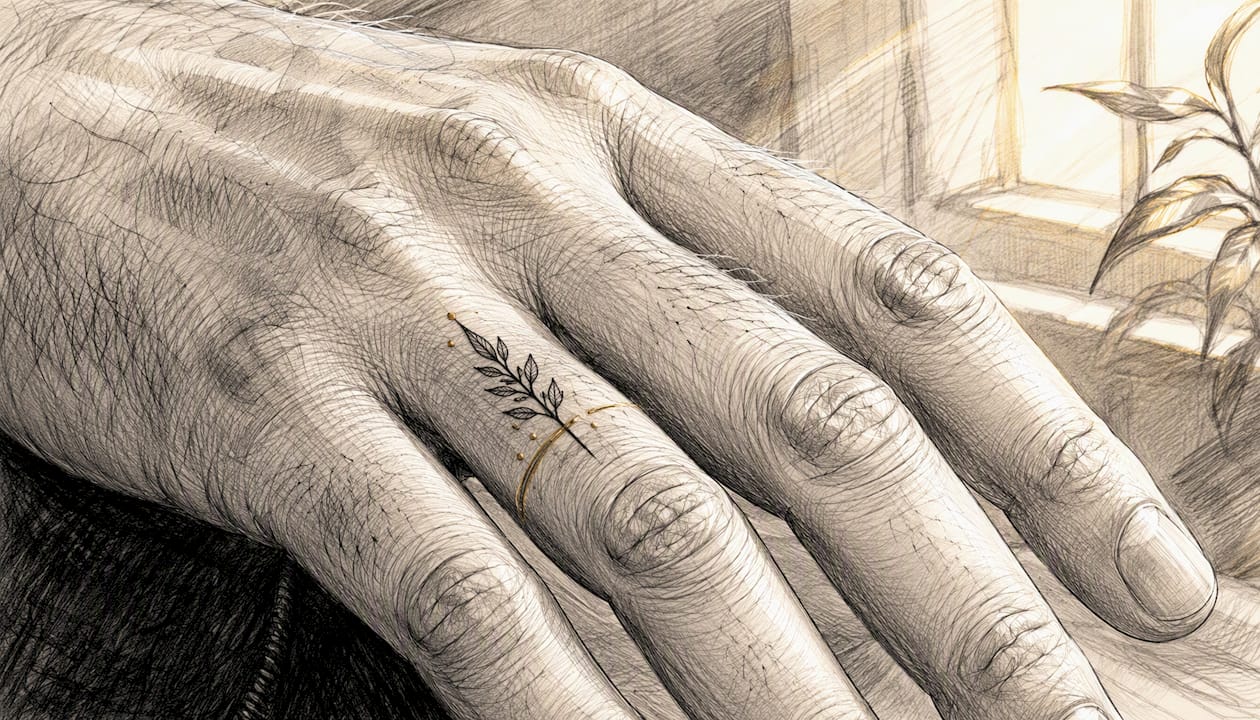 Nahaufnahme der Hautstruktur an den Fingergelenken und seitlichen Fingerflächen