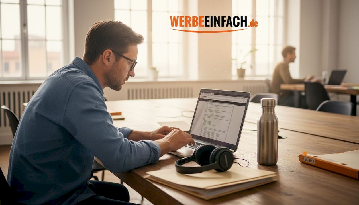 Ein Mann überprüft die Sicherungen seiner Website an seinem Laptop.