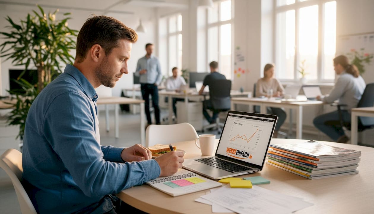 Ein Mann überprüft die Leistung eines Plugins an seinem Arbeitsplatz.