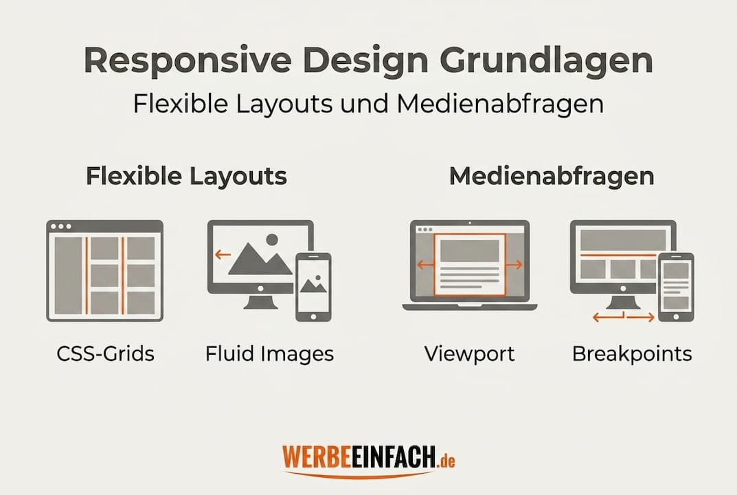 Infografik: Grundprinzipien für responsives Design in WordPress
